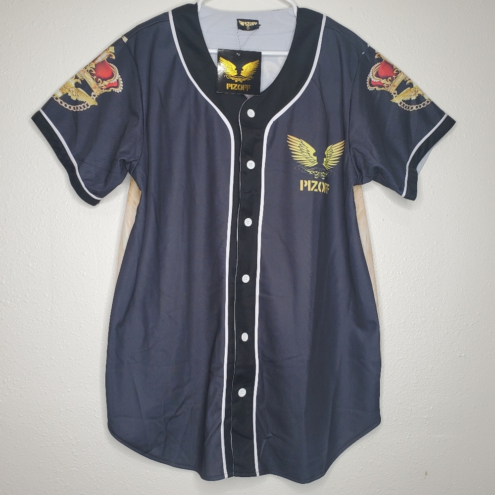 Pizoff Mens XXL Shirt Sleeve Button Up With Lion